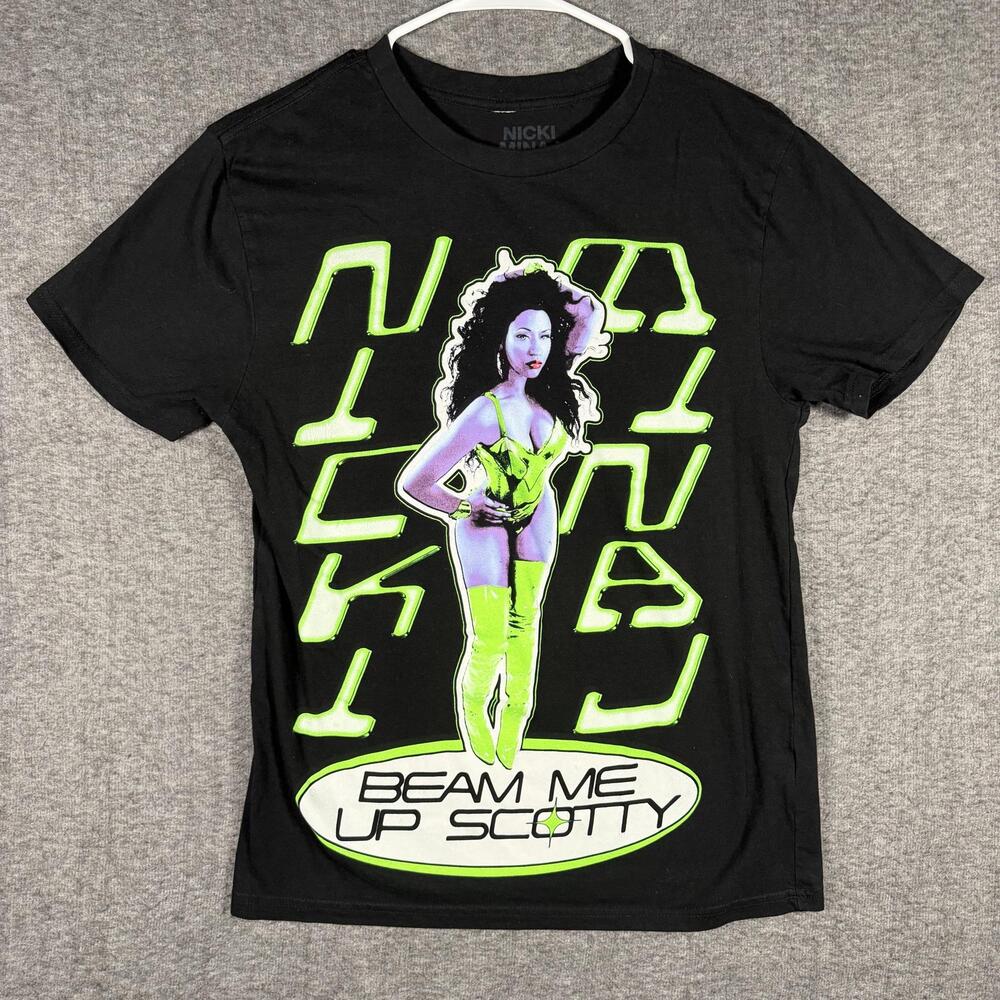 Nicki Minaj Shirt Mens Small Black Beam Me Up Scotty Graphic Rap Hip Hop Tee